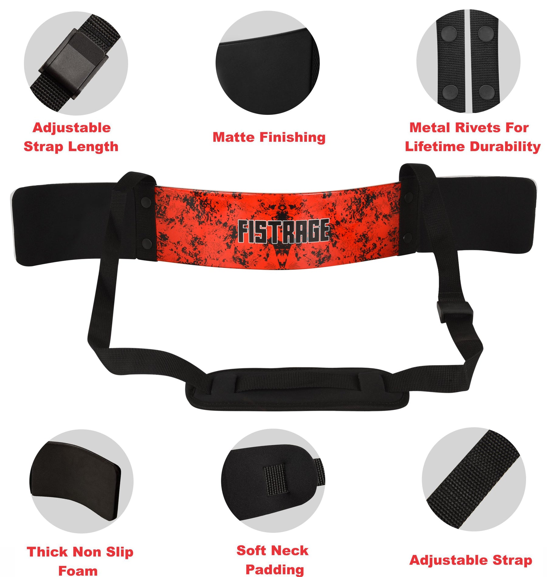 FISTRAGE ARM BLASTER Bicep Forearm Curl Support - Lava Red