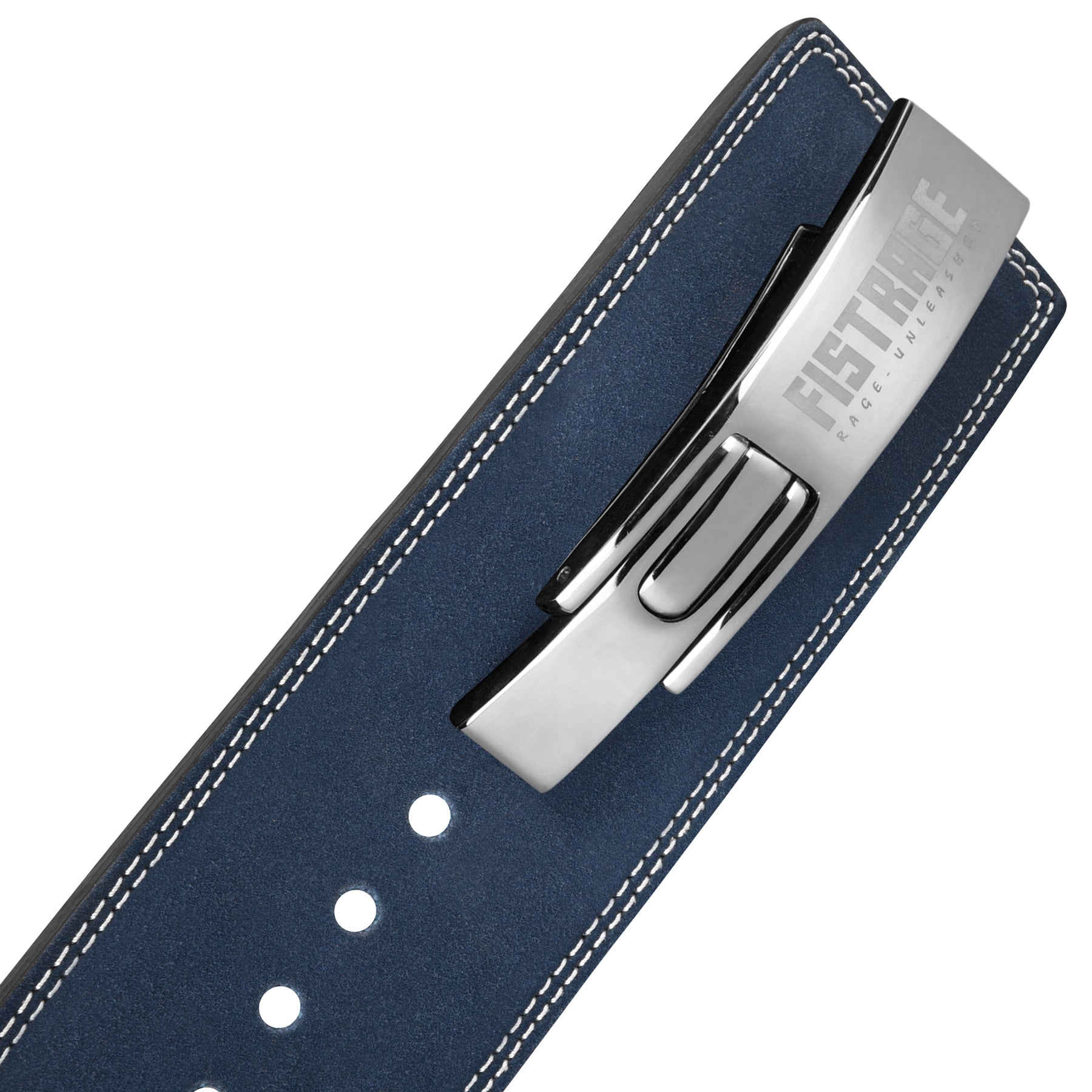 FISTRAGE Weight Lifting Lever Buckle Belts with Embroidery Logo-Navy Blue