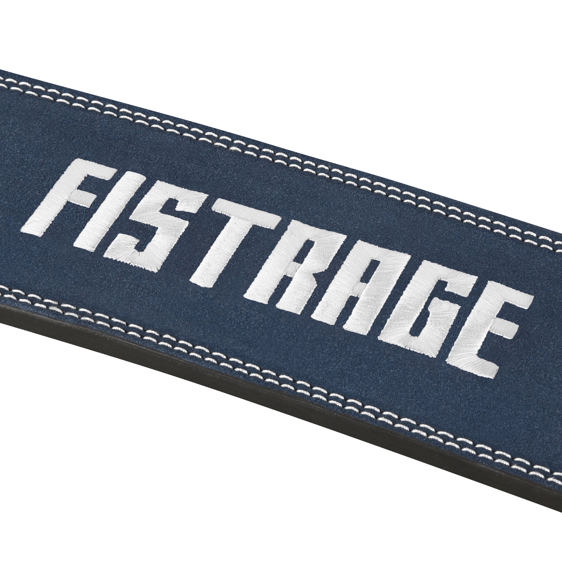 FISTRAGE Weight Lifting Lever Buckle Belts with Embroidery Logo-Navy Blue