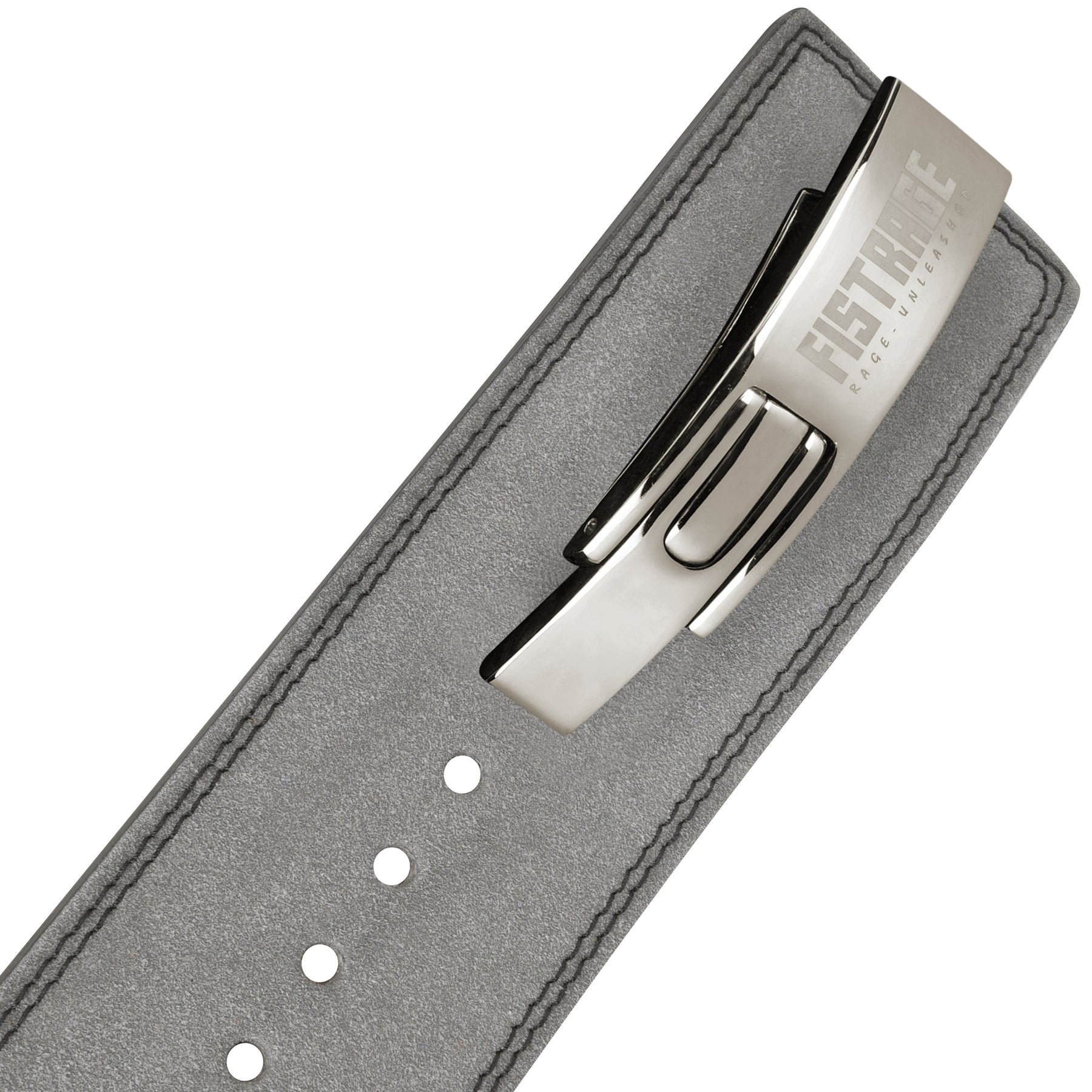 FISTRAGE Weight Lifting Lever Buckle Belts with Embroidery Logo-Gray