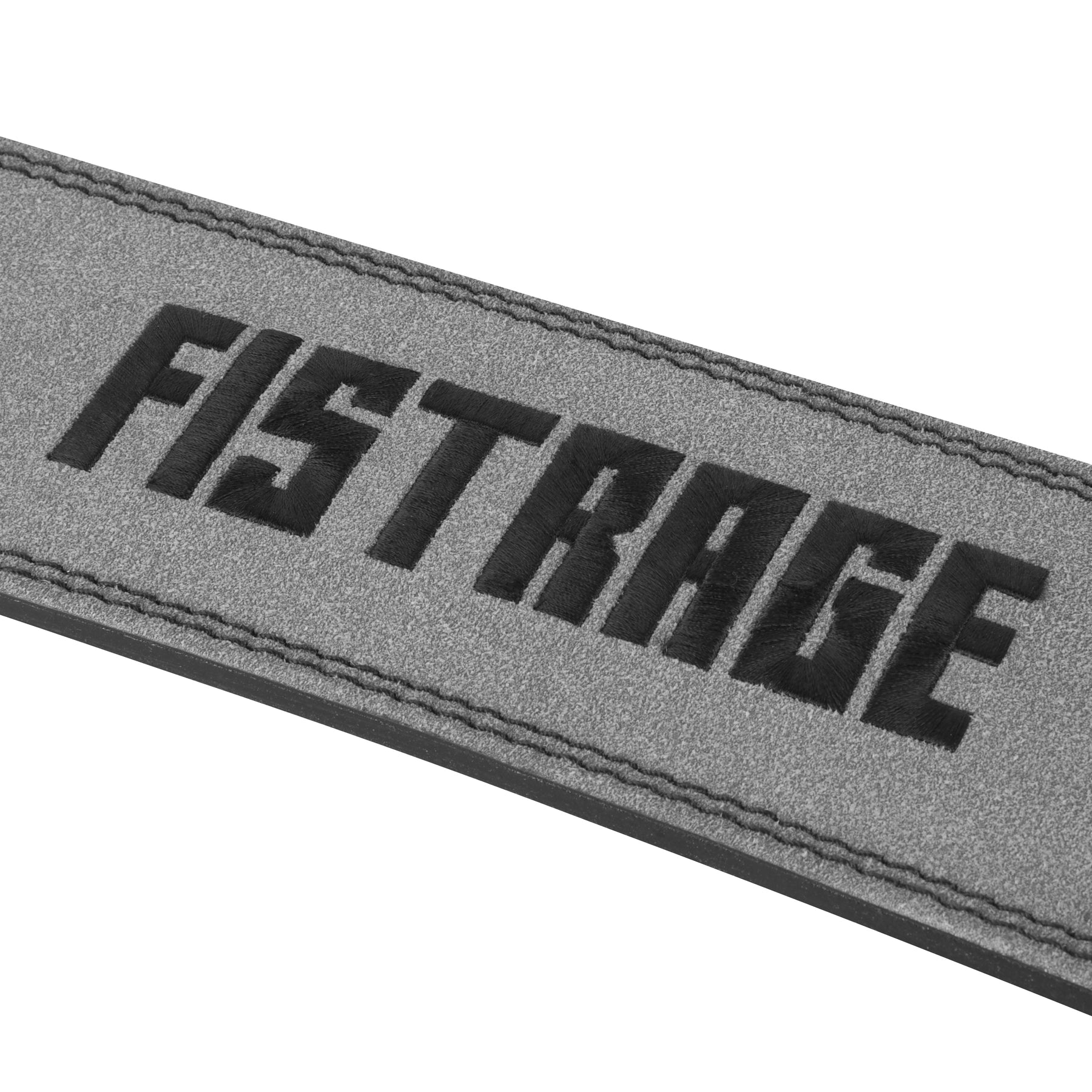 FISTRAGE Weight Lifting Lever Buckle Belts with Embroidery Logo-Gray
