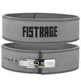 FISTRAGE Weight Lifting Lever Buckle Belts with Embroidery Logo-Gray