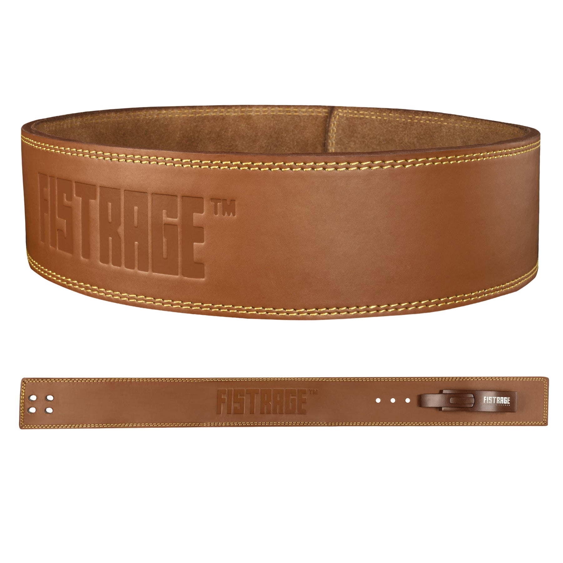 Lever Buckle Belt with free Wrist Band - Brown