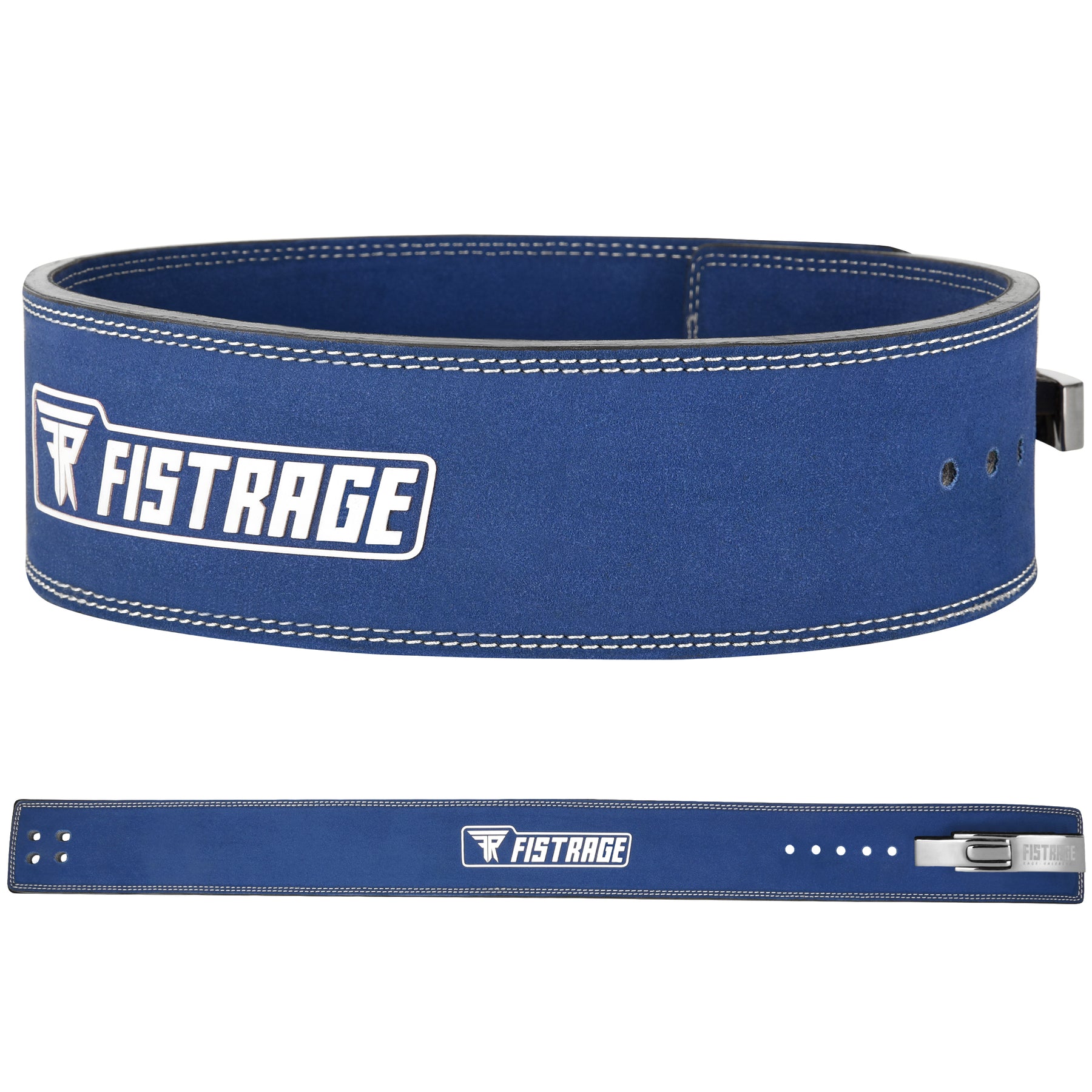 FISTRAGE Weight Lifting Lever Buckle Belts with Sticker Logo-Royal Blue