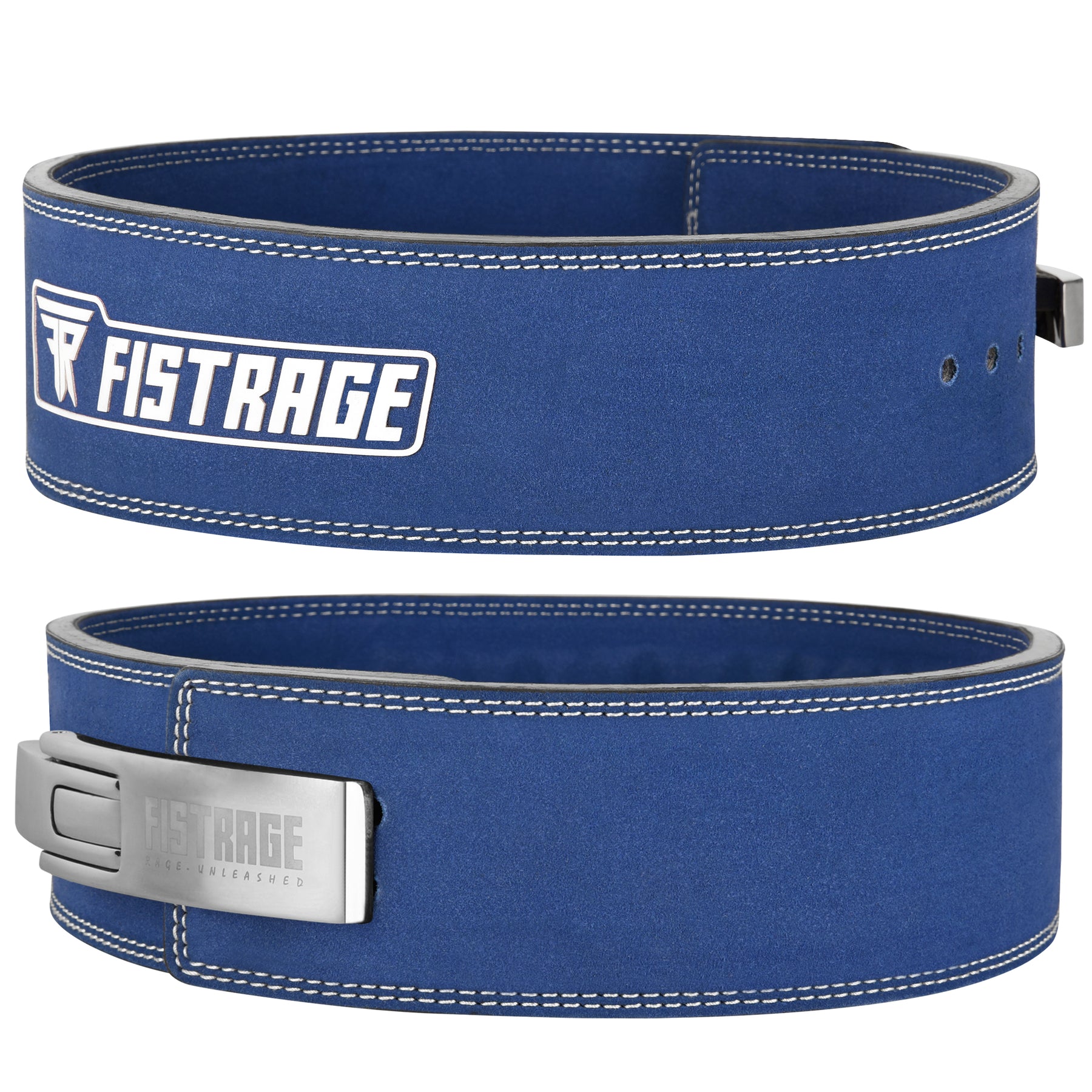 FISTRAGE Weight Lifting Lever Buckle Belts with Sticker Logo-Royal Blue