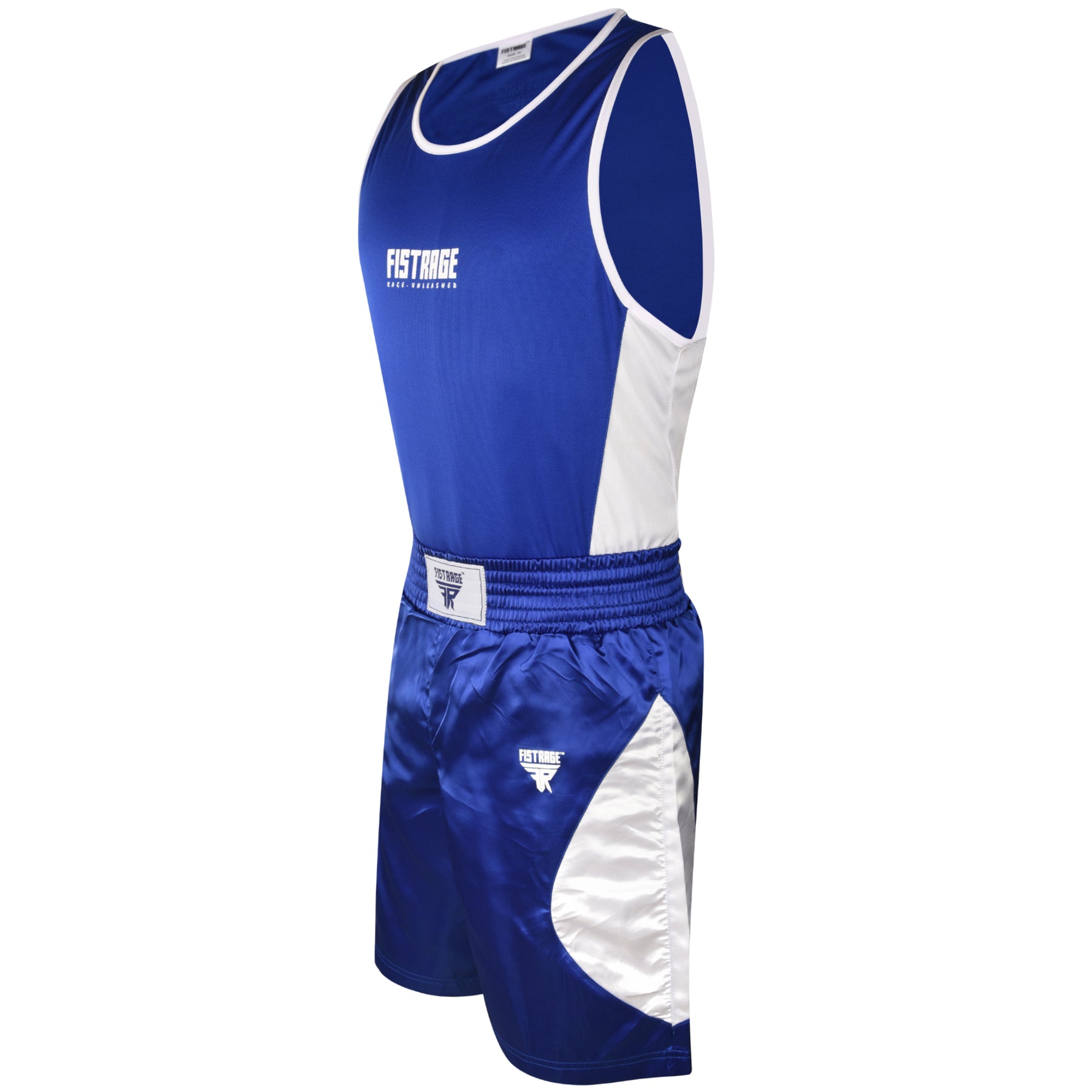 Adults Boxing Uniform Set 2PCS Top & Shorts - Blue White