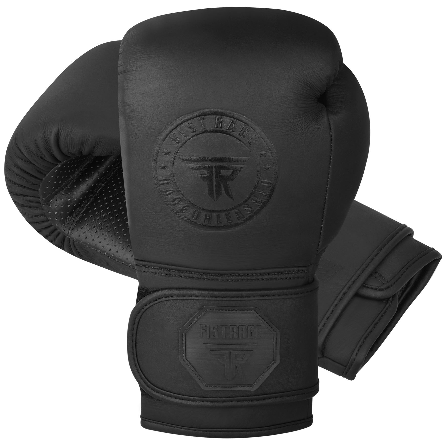 Rigid Professional Leather Boxing Gloves - Black