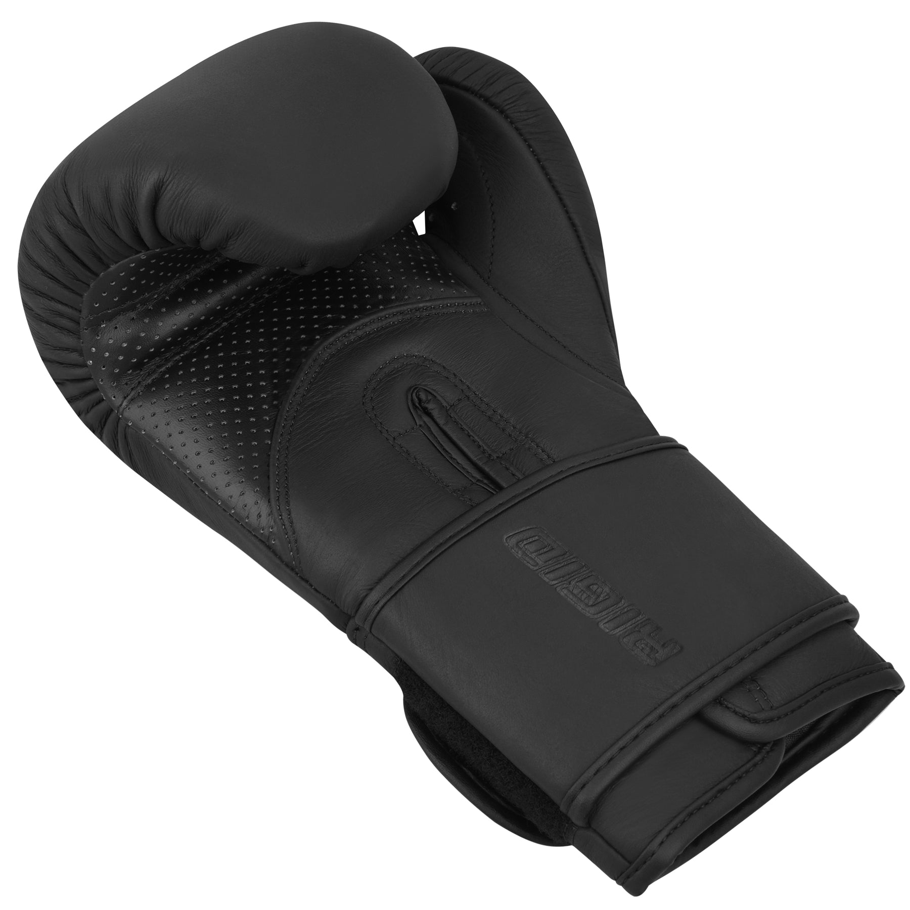Rigid Professional Leather Boxing Gloves - Black
