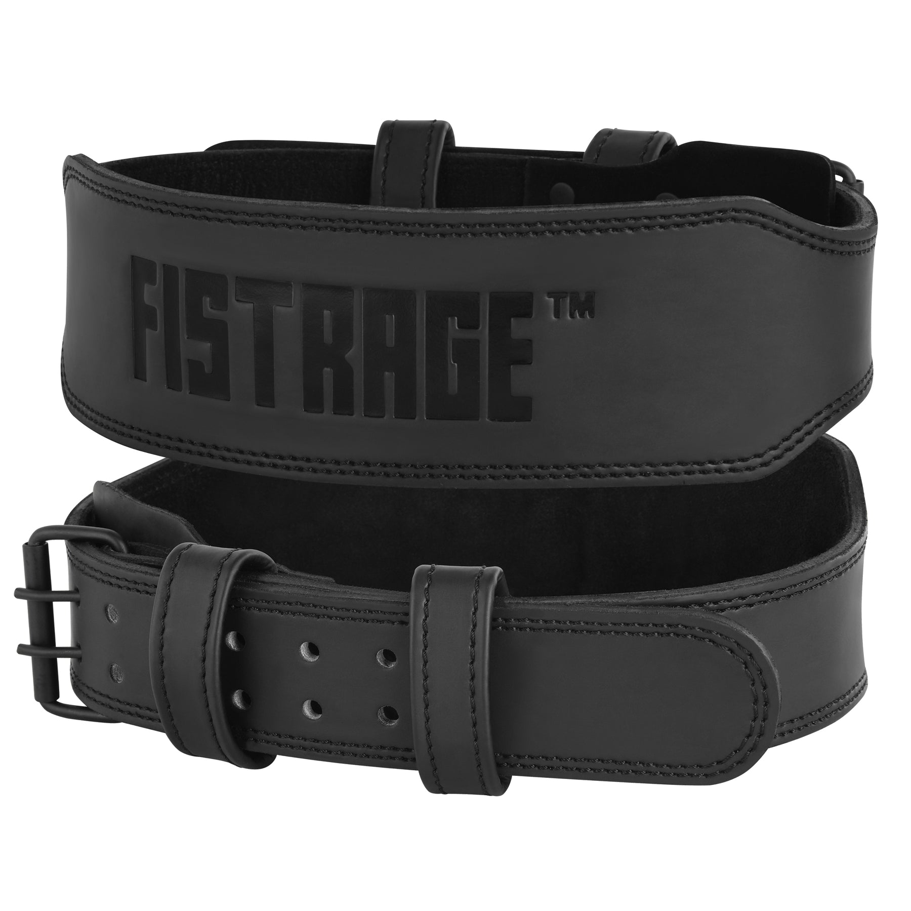 Emboss Leather Weight Lifting Belt 6 Inches - Black