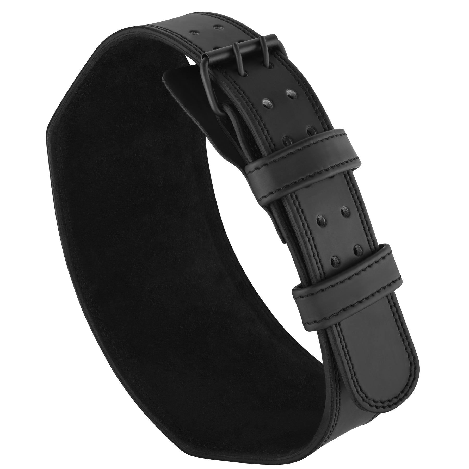 Emboss Leather Weight Lifting Belt 6 Inches - Black