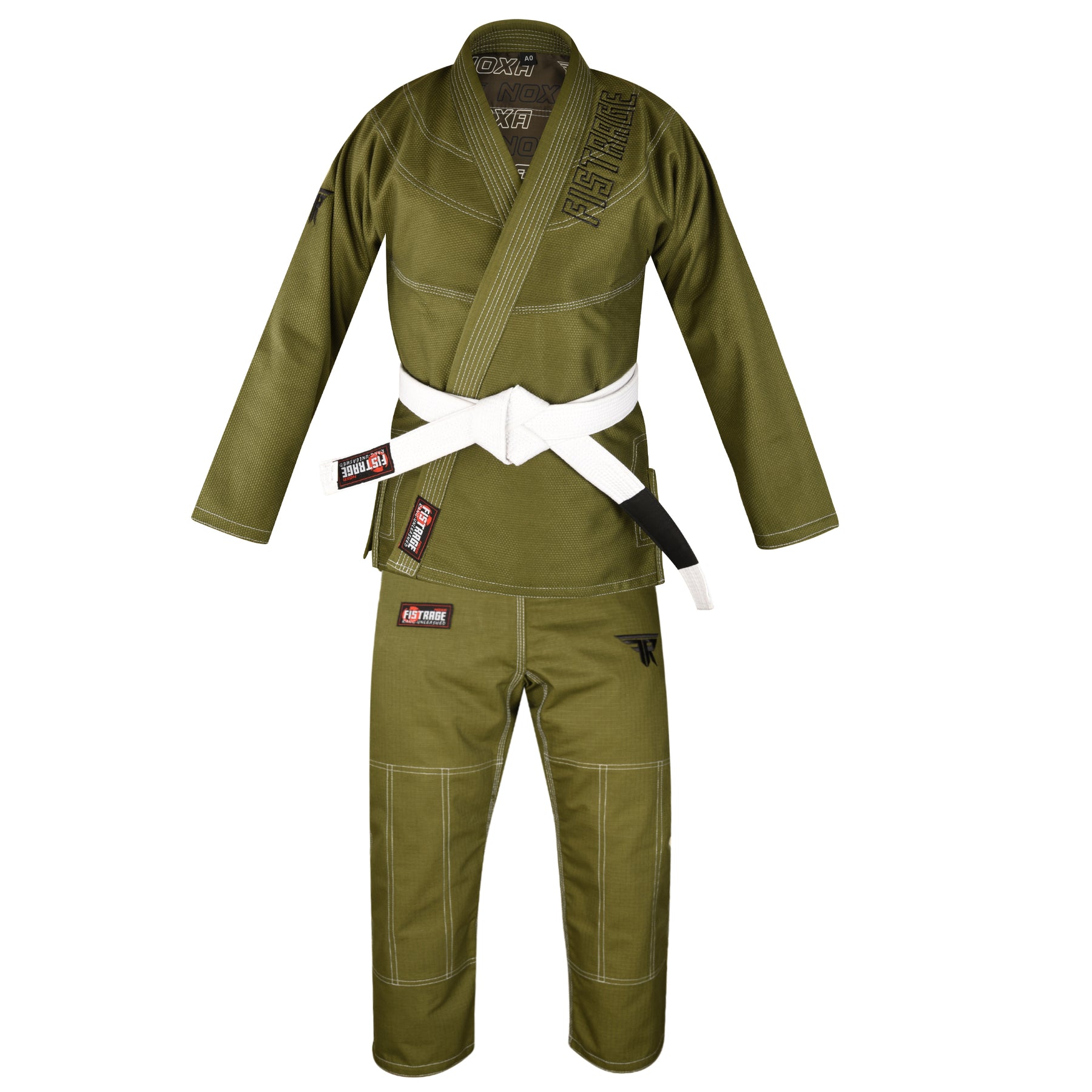 NOXA SUBLIMATION BRAZILIAN JIU JITSU GI with Free BELT - Olive Green