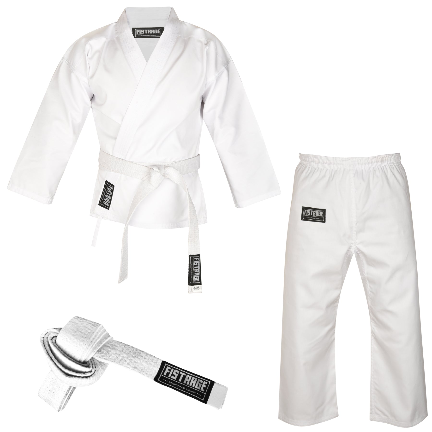 FISTRAGE Karate Uniform with Belt - White