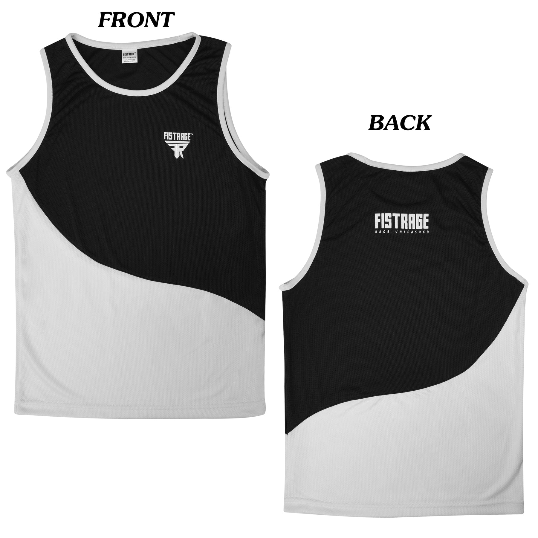 Kids Boxing Uniform Set 2PCS Top & Shorts - Black White