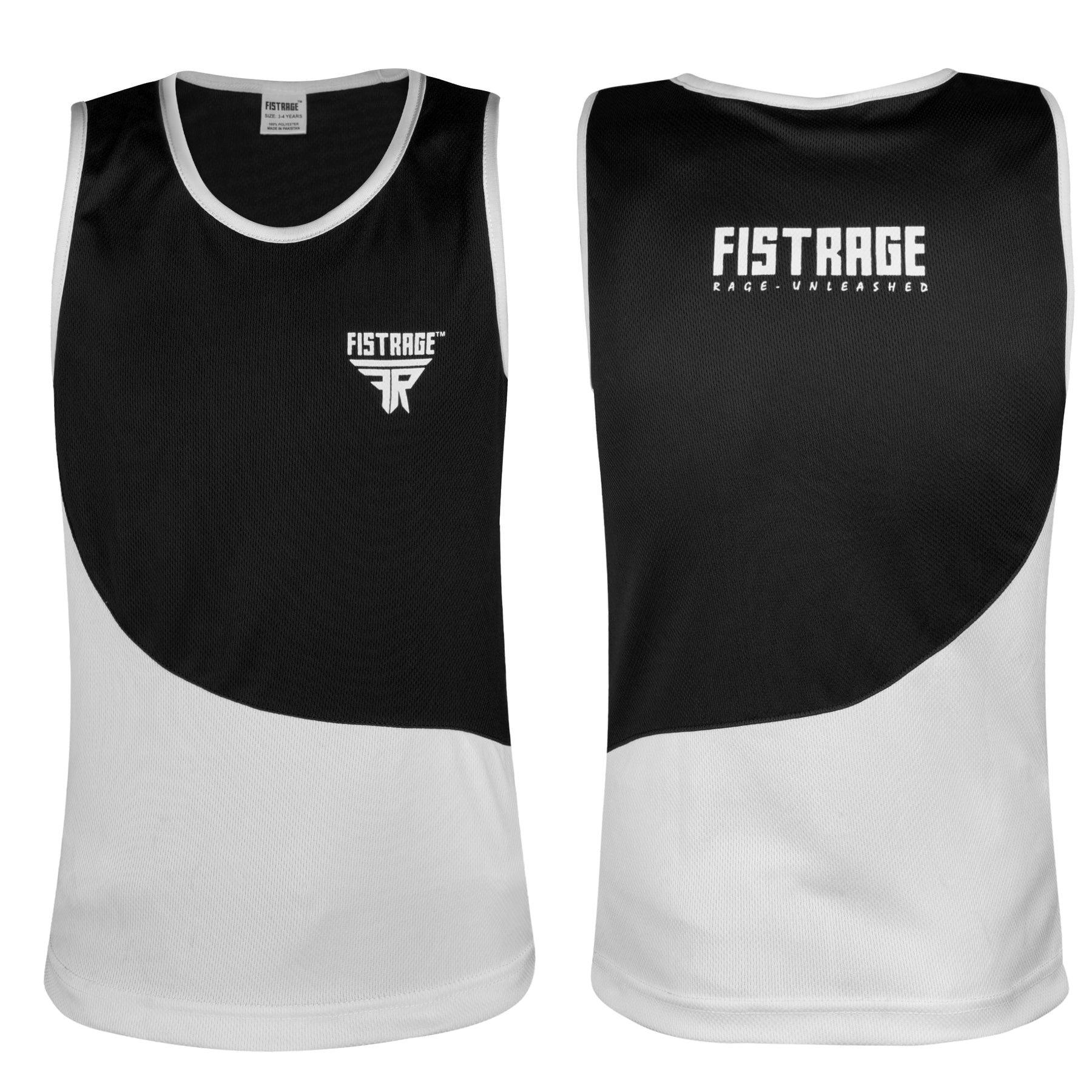 Kids Boxing Uniform Set 2PCS Top & Shorts - Black White