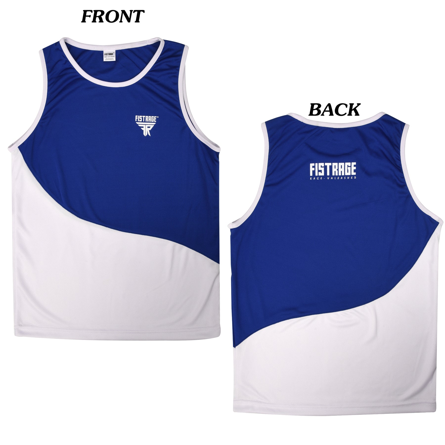 Kids Boxing Uniform Set 2PCS Top & Shorts - Blue White