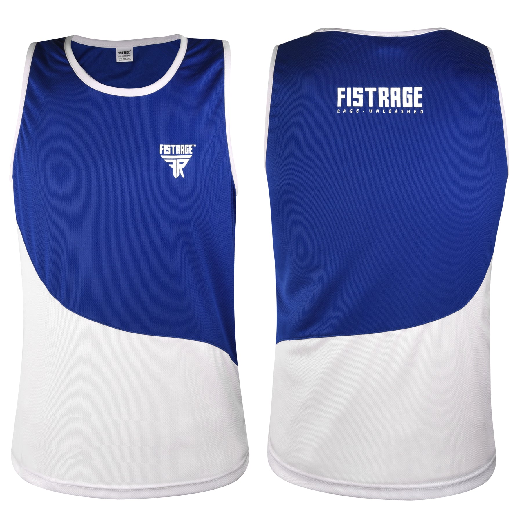 Kids Boxing Uniform Set 2PCS Top & Shorts - Blue White