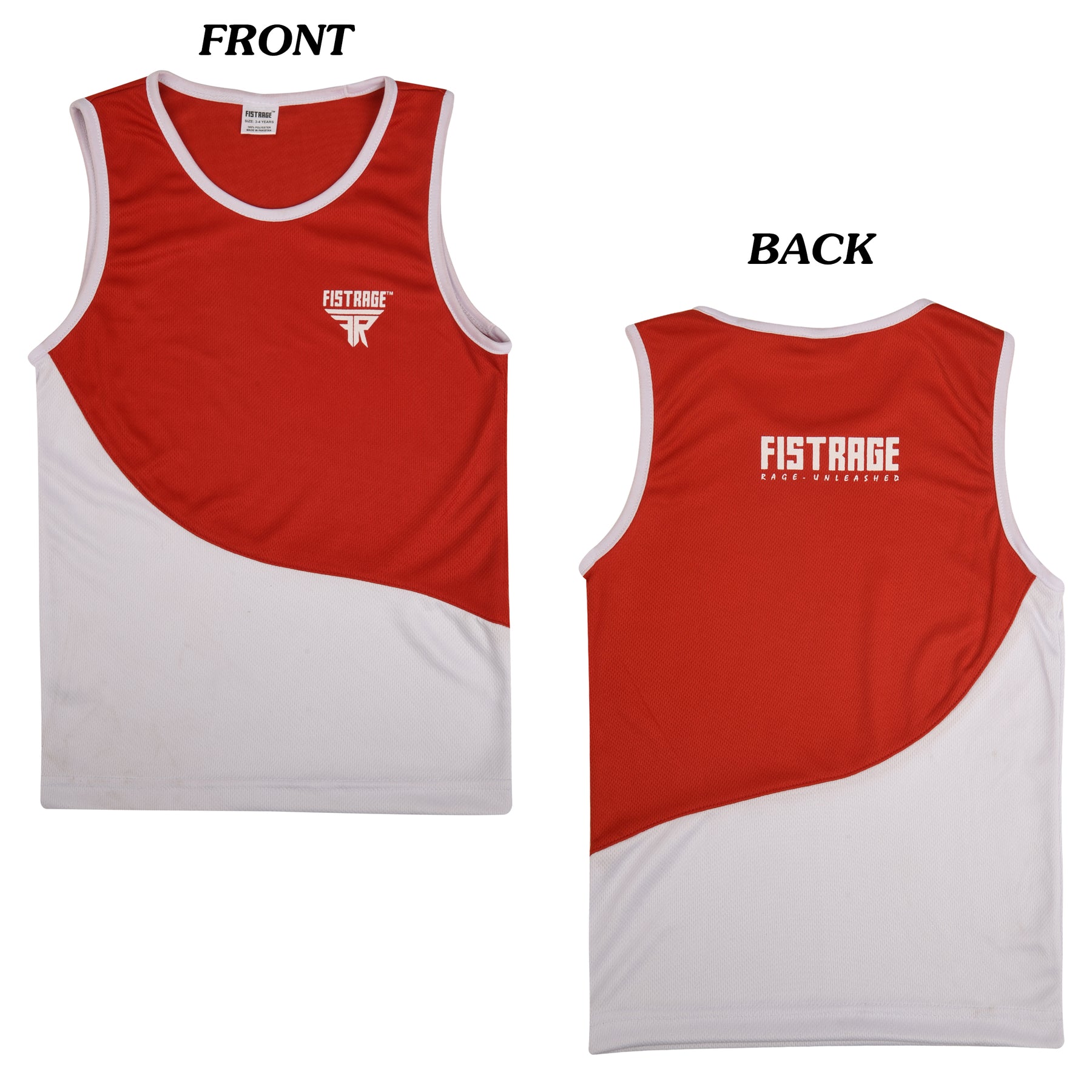 Kids Boxing Uniform Set 2PCS Top & Shorts - Red White