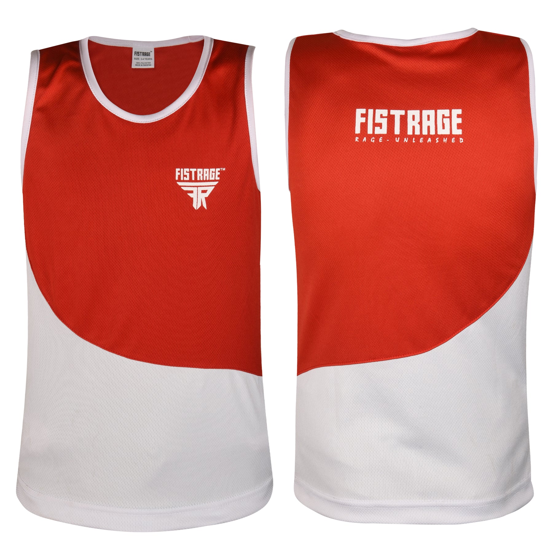 Kids Boxing Uniform Set 2PCS Top & Shorts - Red White