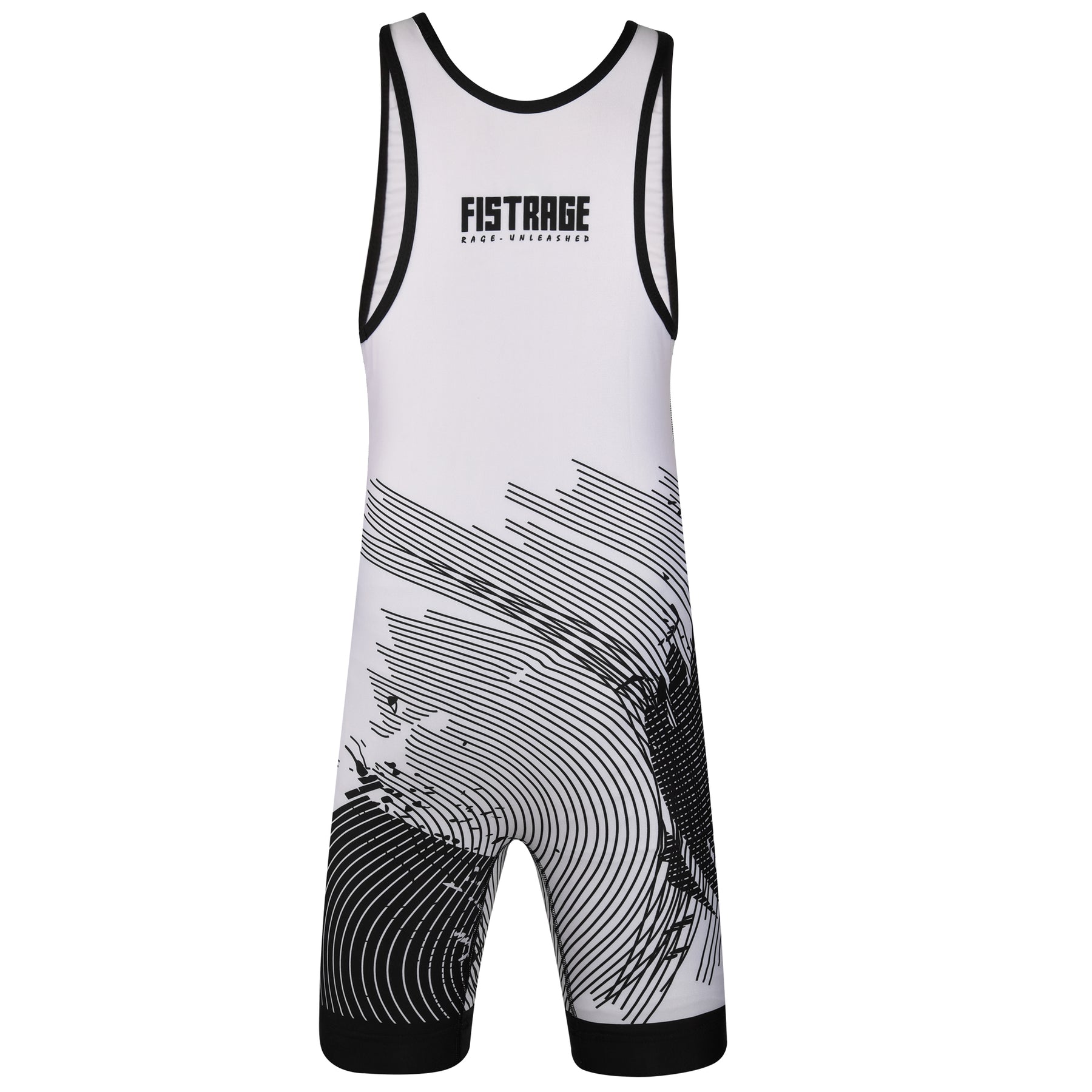 Kids Wrestling Singlet - White Black