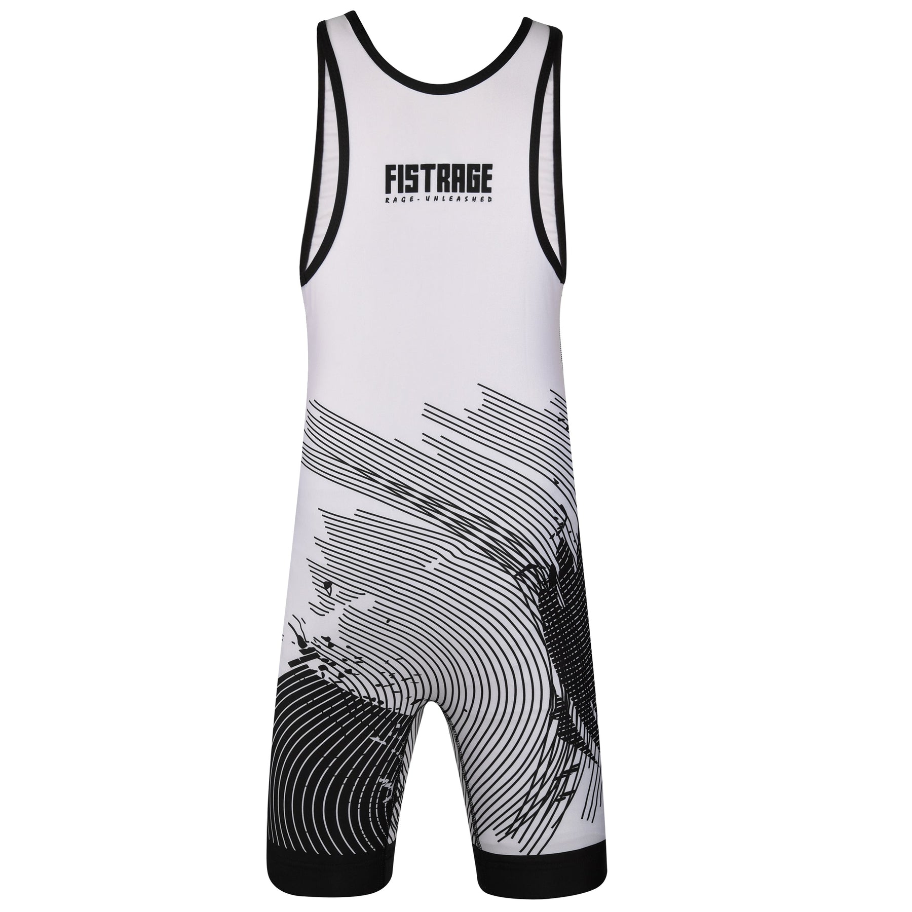 Adults Wrestling Singlet - White Black
