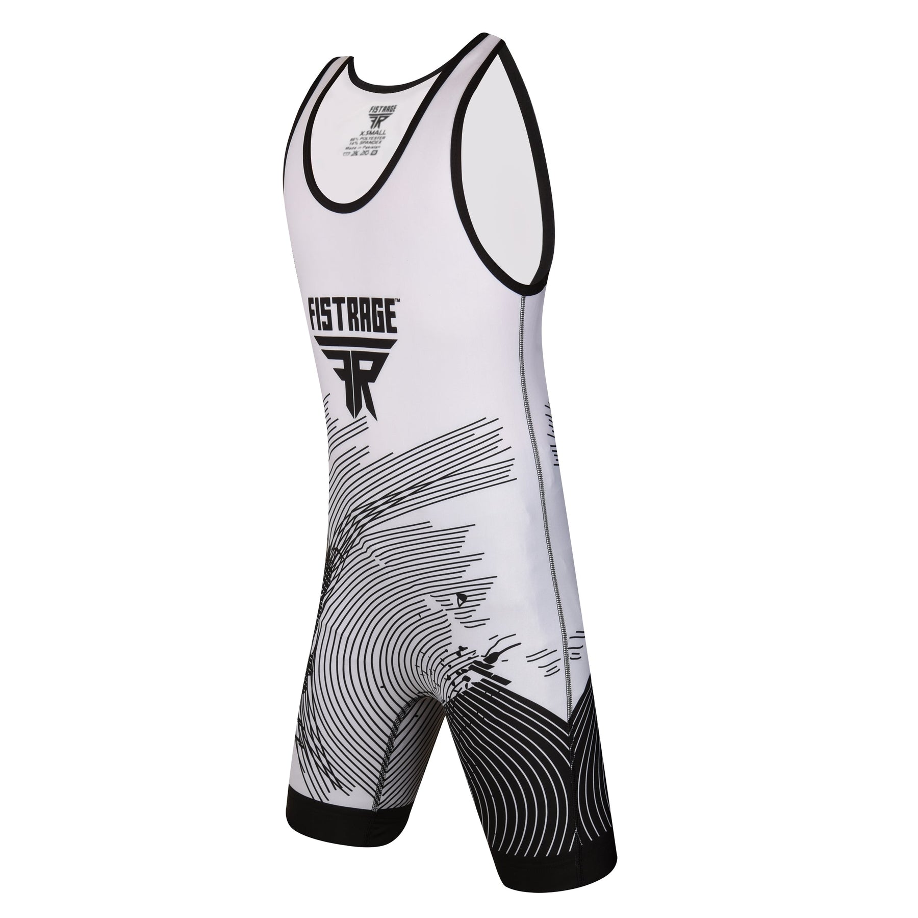 Adults Wrestling Singlet - White Black