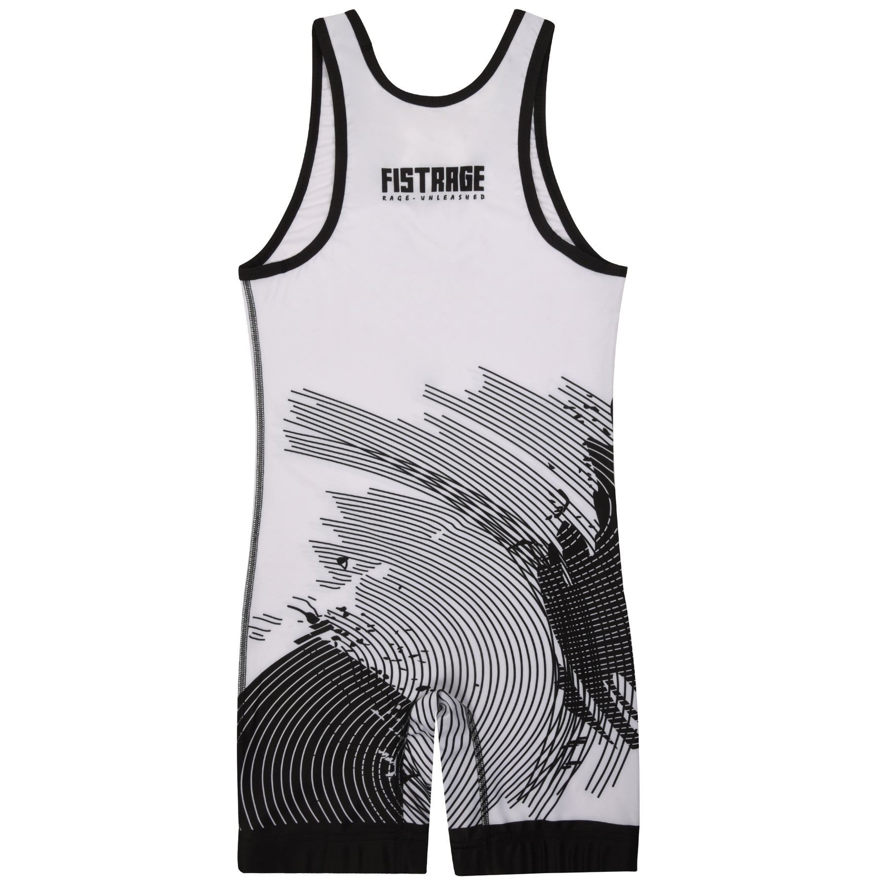 Kids Wrestling Singlet - White Black