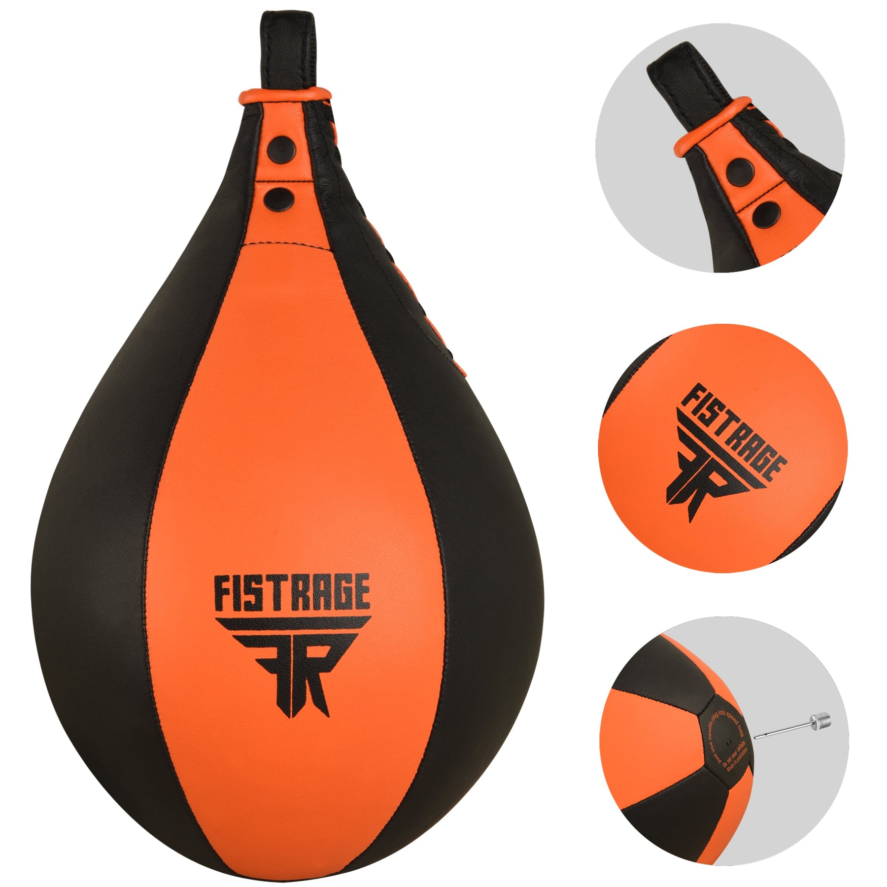 FISTRAGE Speed Bag with free Hanging Swivel - Orange Black