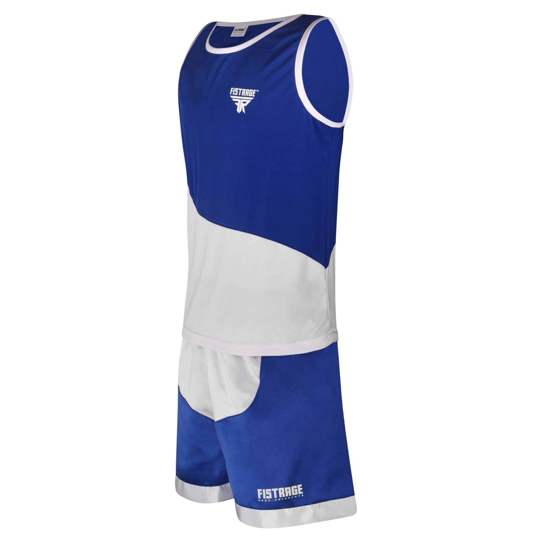 Kids Boxing Uniform Set 2PCS Top & Shorts - Blue White