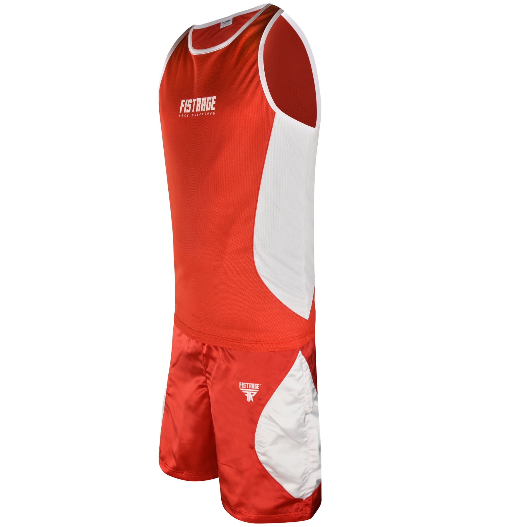 Adults Boxing Uniform Set 2PCS Top & Shorts - Red White