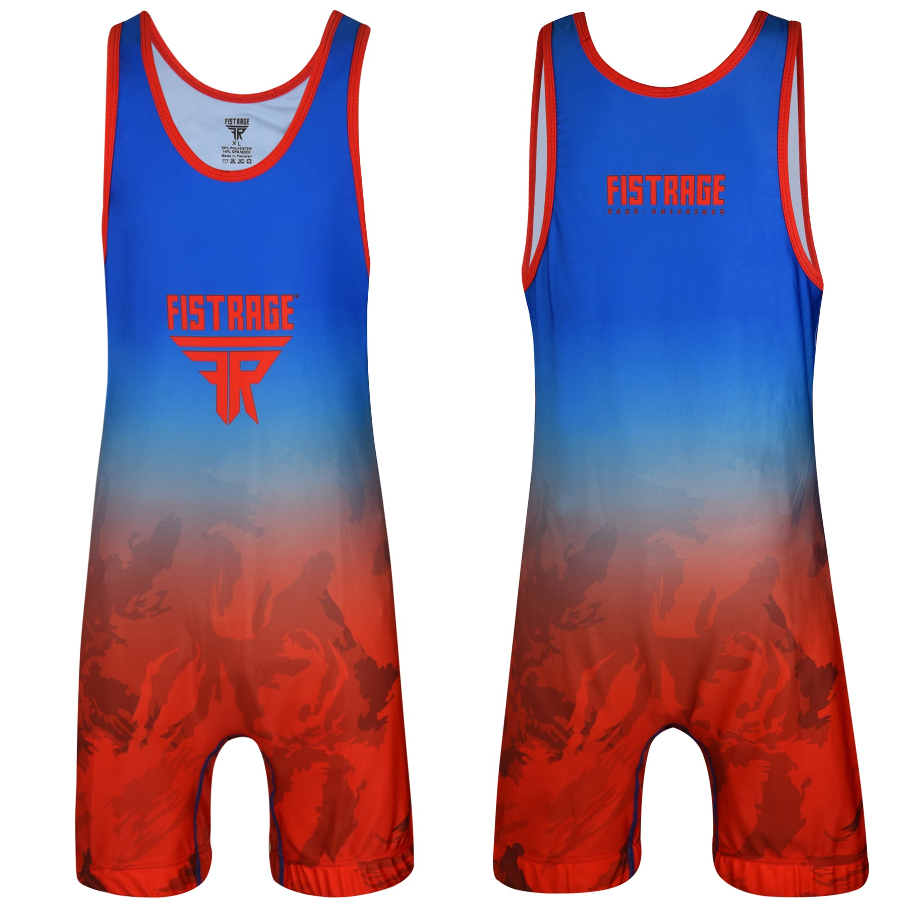 Adults Wrestling Singlet - Blue Red