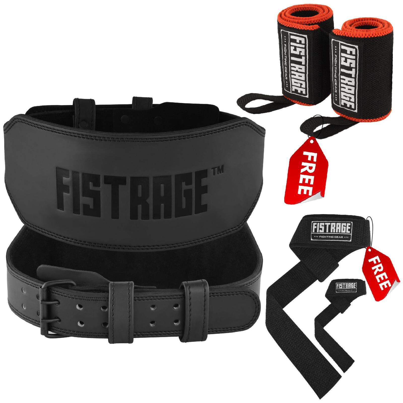Emboss Leather Weight Lifting Belt 6 Inches - Black