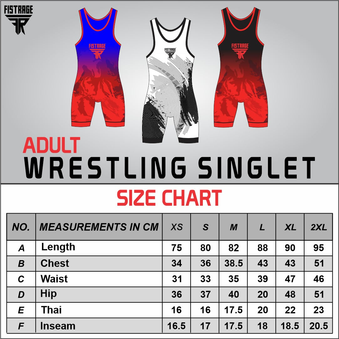 Adults Wrestling Singlet - Black Red