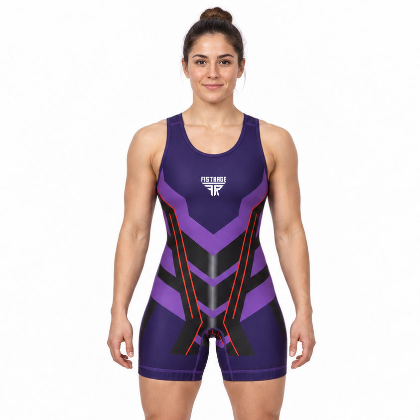 Fistrage Sublimated Wrestling Singlet - Purple