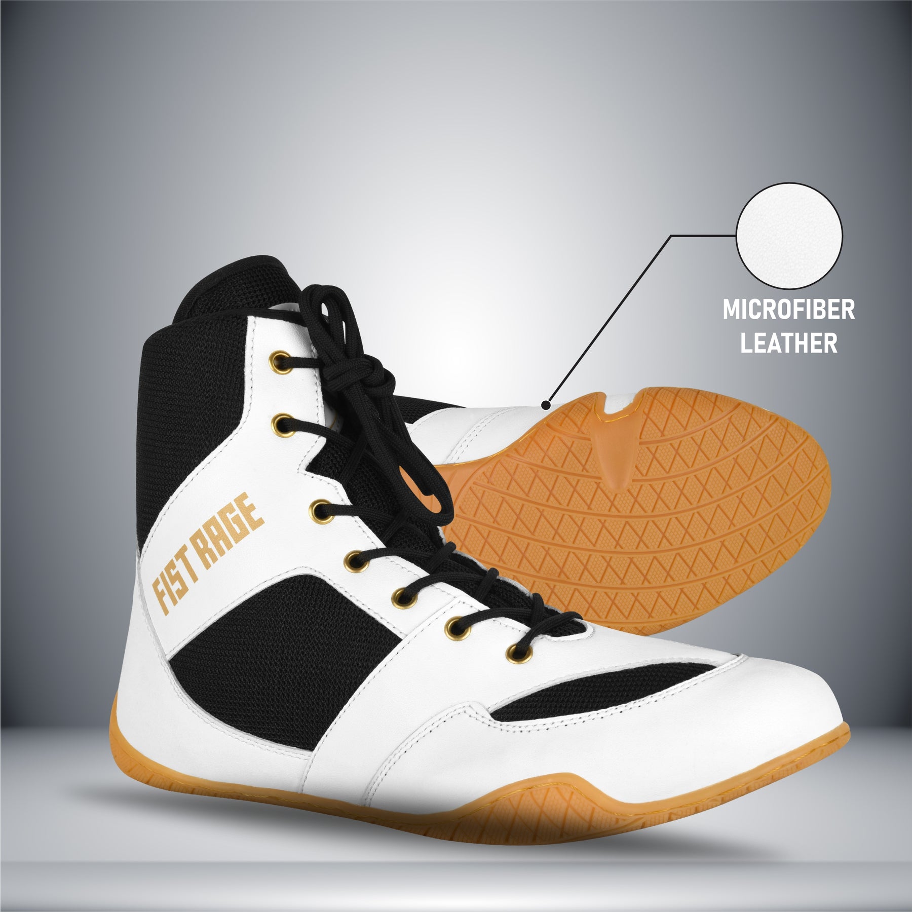 Boxing Shoes with Sting bag - White/Honey