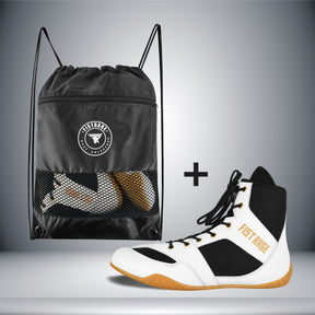 Boxing Shoes with Sting bag - White/Honey