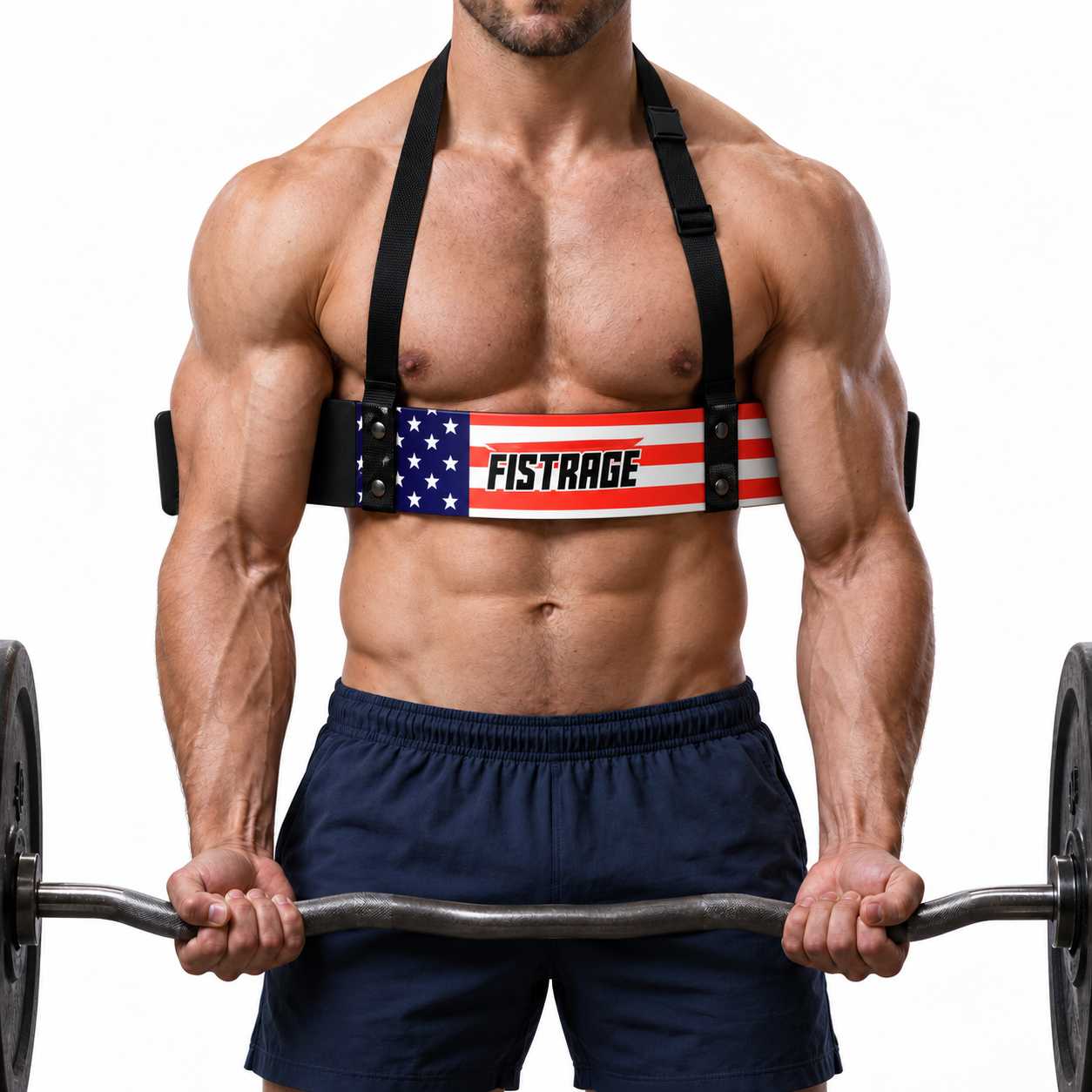 Fistrage Arm Blasters Bicep Forearm Curl Support - Flag