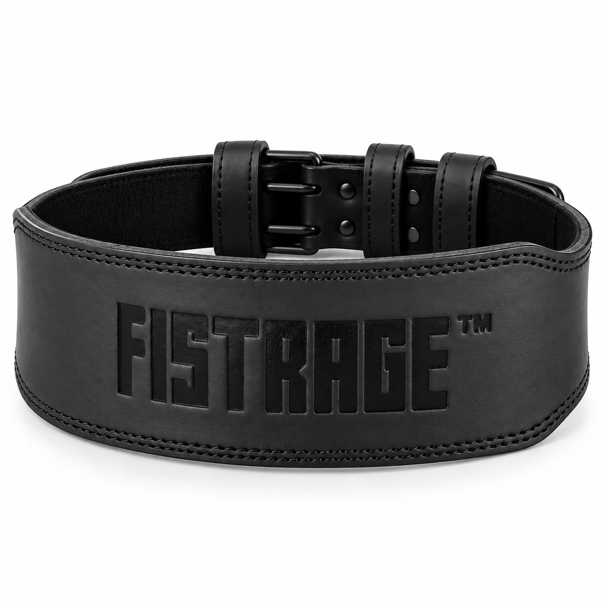 Emboss Leather Weight Lifting Belt 6 Inches - Black