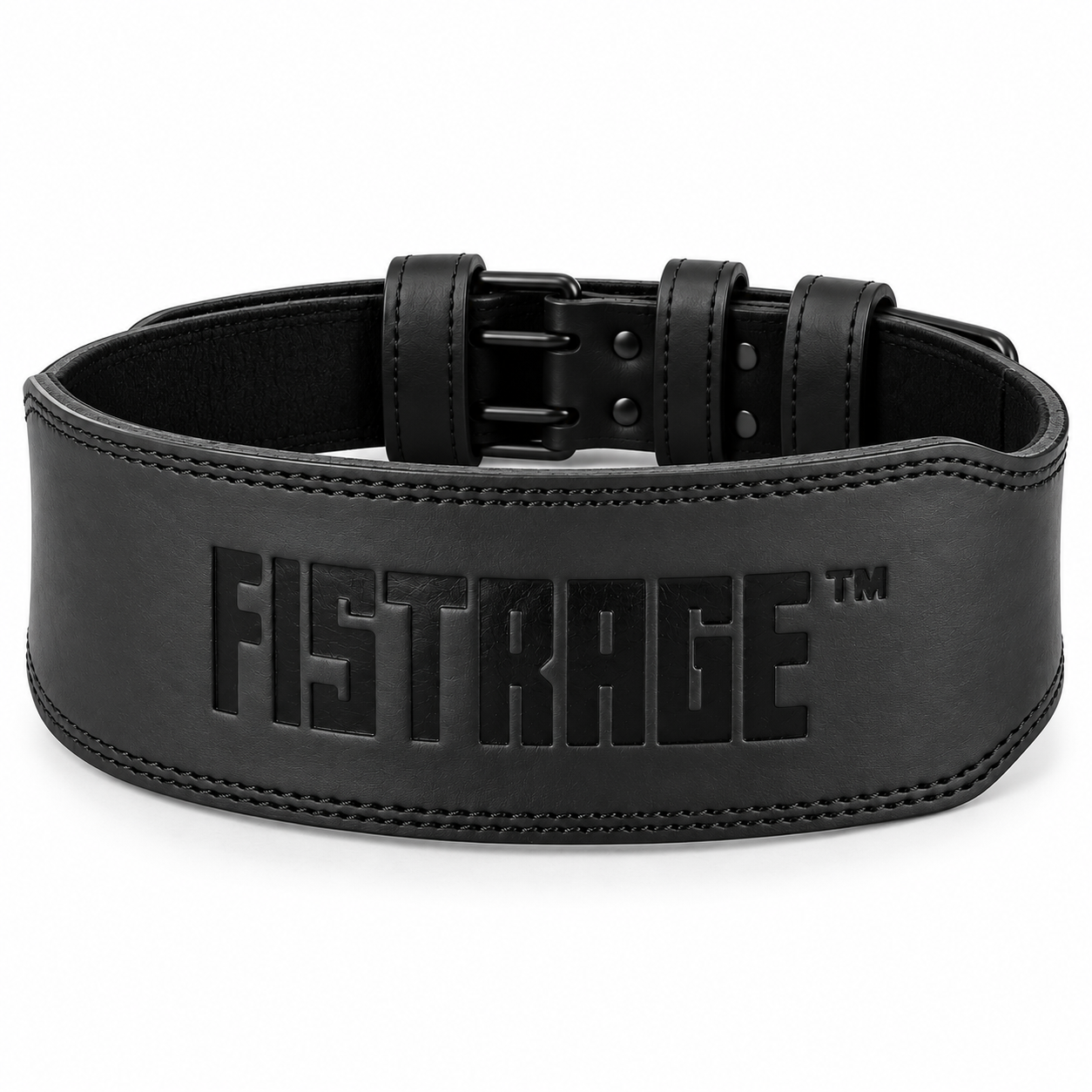 Emboss Leather Weight Lifting Belt 6 Inches - Black