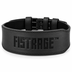 Emboss Leather Weight Lifting Belt 6 Inches - Black