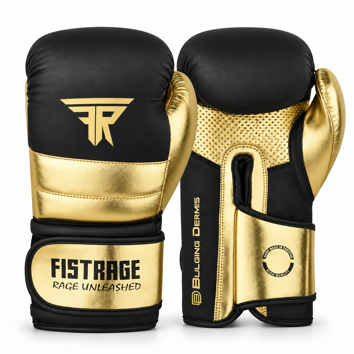 Bulging Dermis Metallic Leather Boxing Gloves