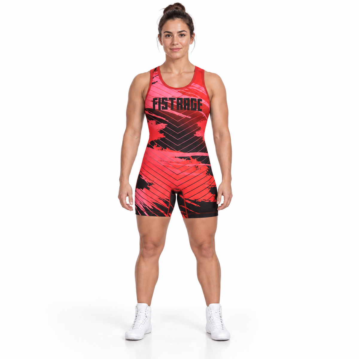 FISTRAGE Sublimated Wrestling Singlet - Inferno Red