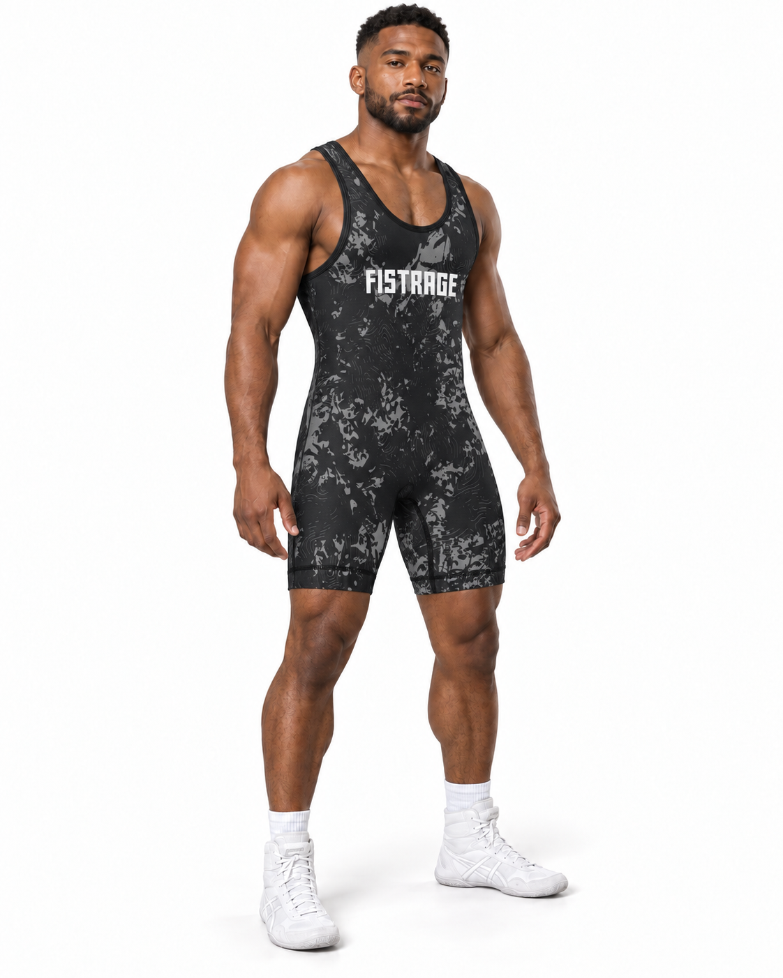 FISTRAGE Sublimated Wrestling Singlet - Black