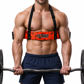 Fistrage Arm Blasters Bicep Forearm Curl Support - Lava Red
