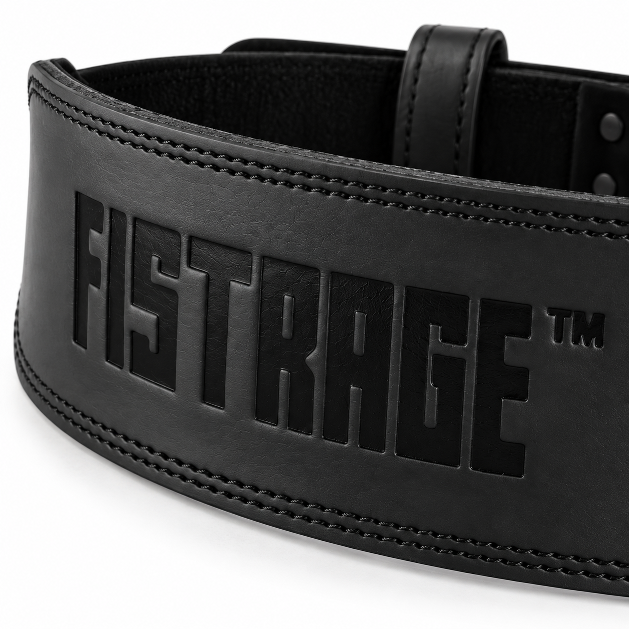 Emboss Leather Weight Lifting Belt 4 Inches - Black