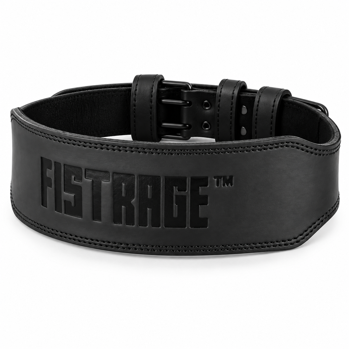 Emboss Leather Weight Lifting Belt 4 Inches - Black