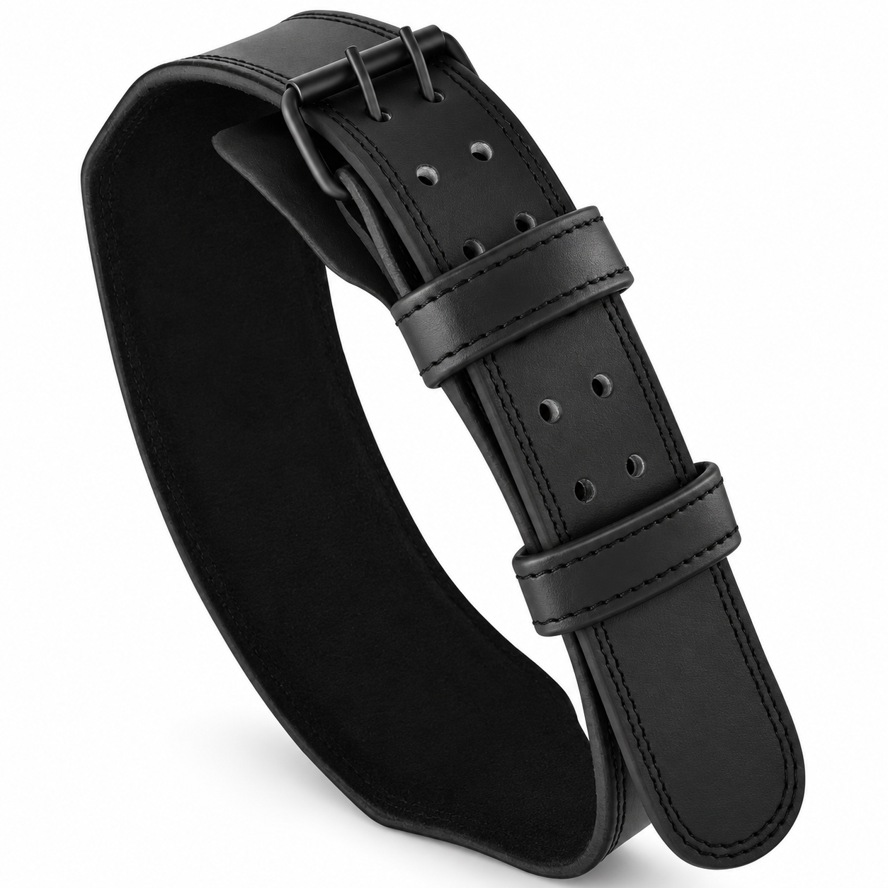Emboss Leather Weight Lifting Belt 4 Inches - Black
