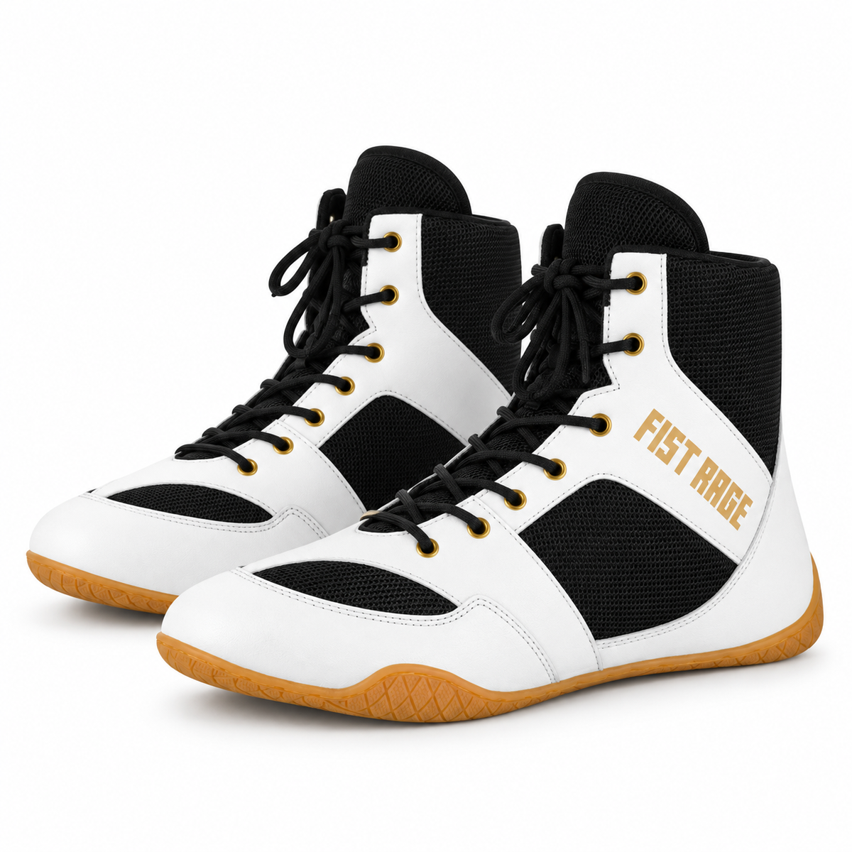 Boxing Shoes with Sting bag - White/Honey