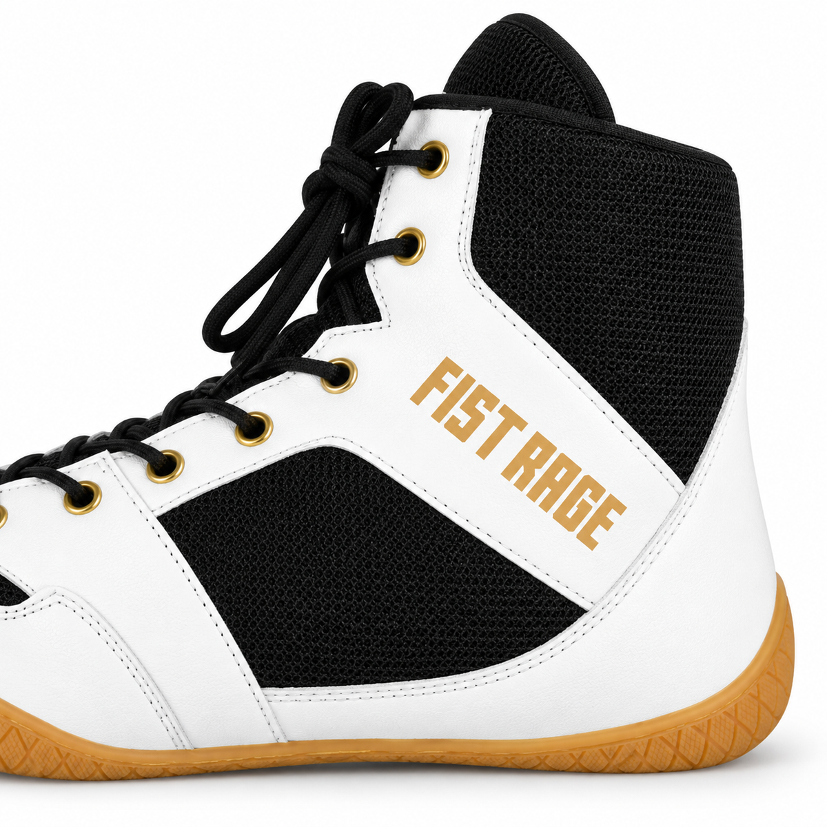 Boxing Shoes with Sting bag - White/Honey