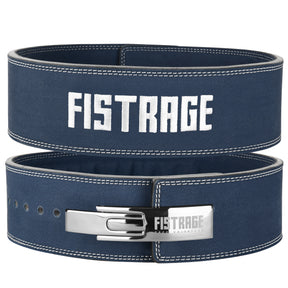 Lever Buckle Belt with Wrist Band Silver Buckle - Navy blue