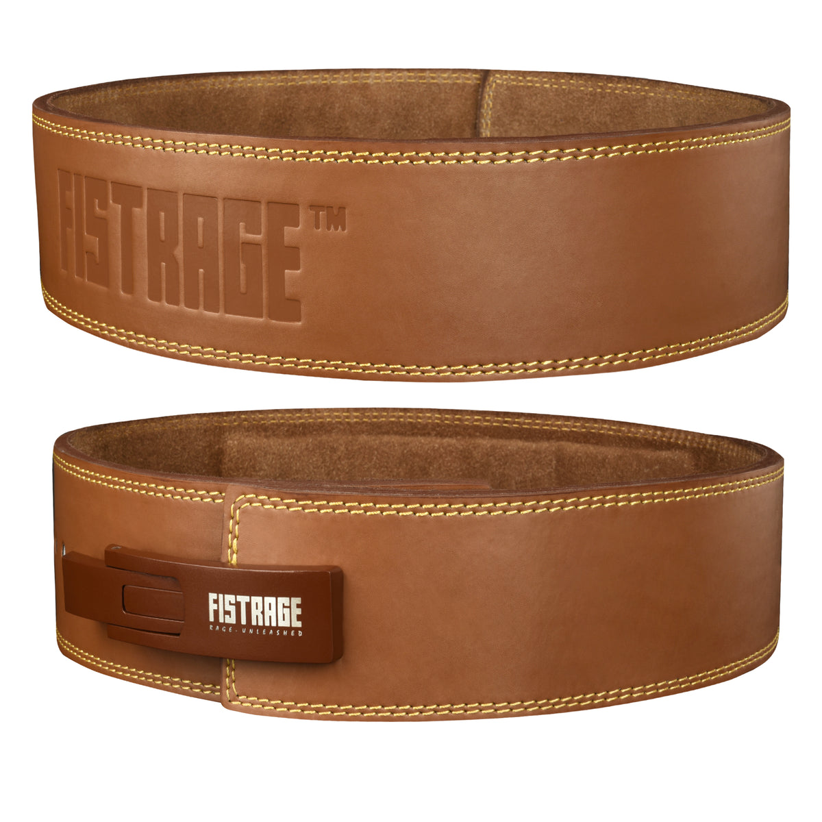 Lever Buckle Belt with free Wrist Band - Brown